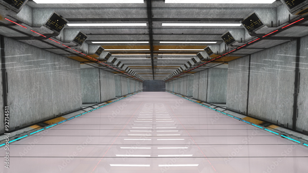 Fototapeta premium Futuristic corridor interior