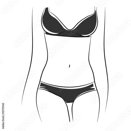 Woman body in bikini. Vector illustration 1