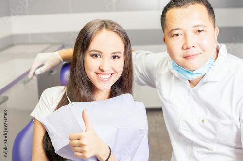 Successful visit patient to dentist doctor