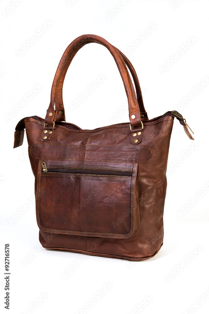 stylish handbag for ladies isolated on white and available with clipping mask