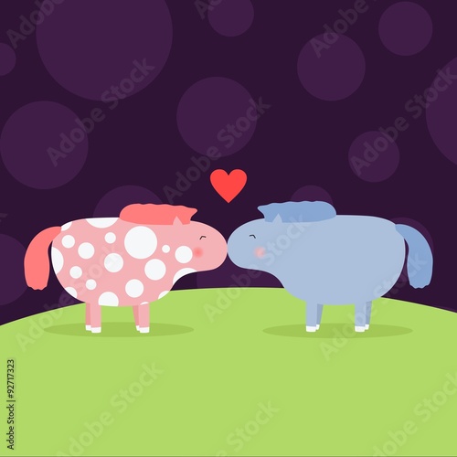 greeting card with cute pony