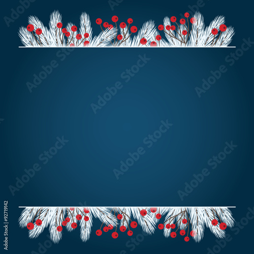 Wintry Background with Fir-Tree