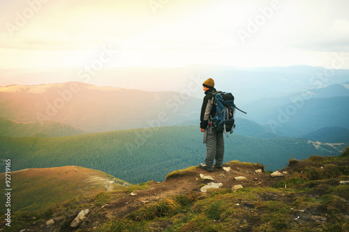 Young Traveller Going to yhe Hign Peak photo