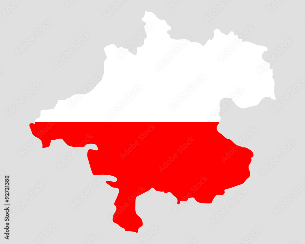 Karte und Fahne von Oberösterreich