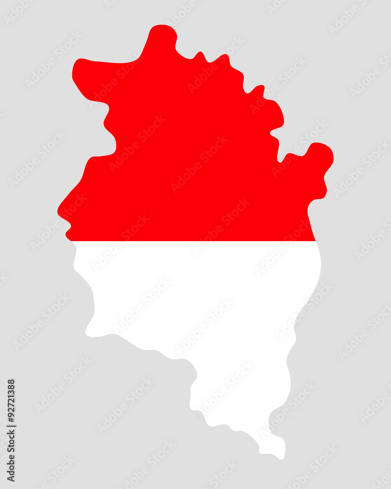 Obraz premium Karte und Fahne von Vorarlberg