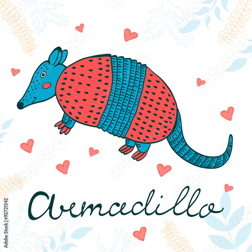 Cute armadillo character