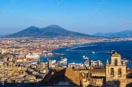 Napoli  and mount Vesuvius in  Italy