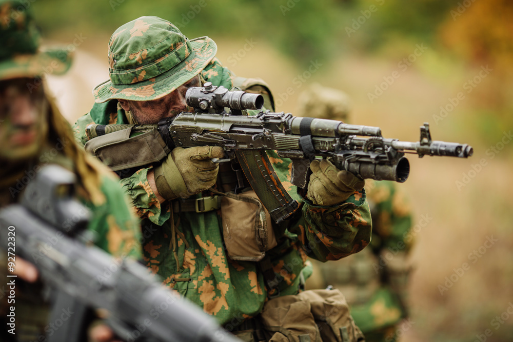 russian special squad engaged in the exploration of the area