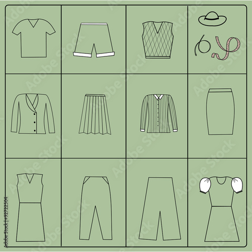 Cloth collection - vector silhouette