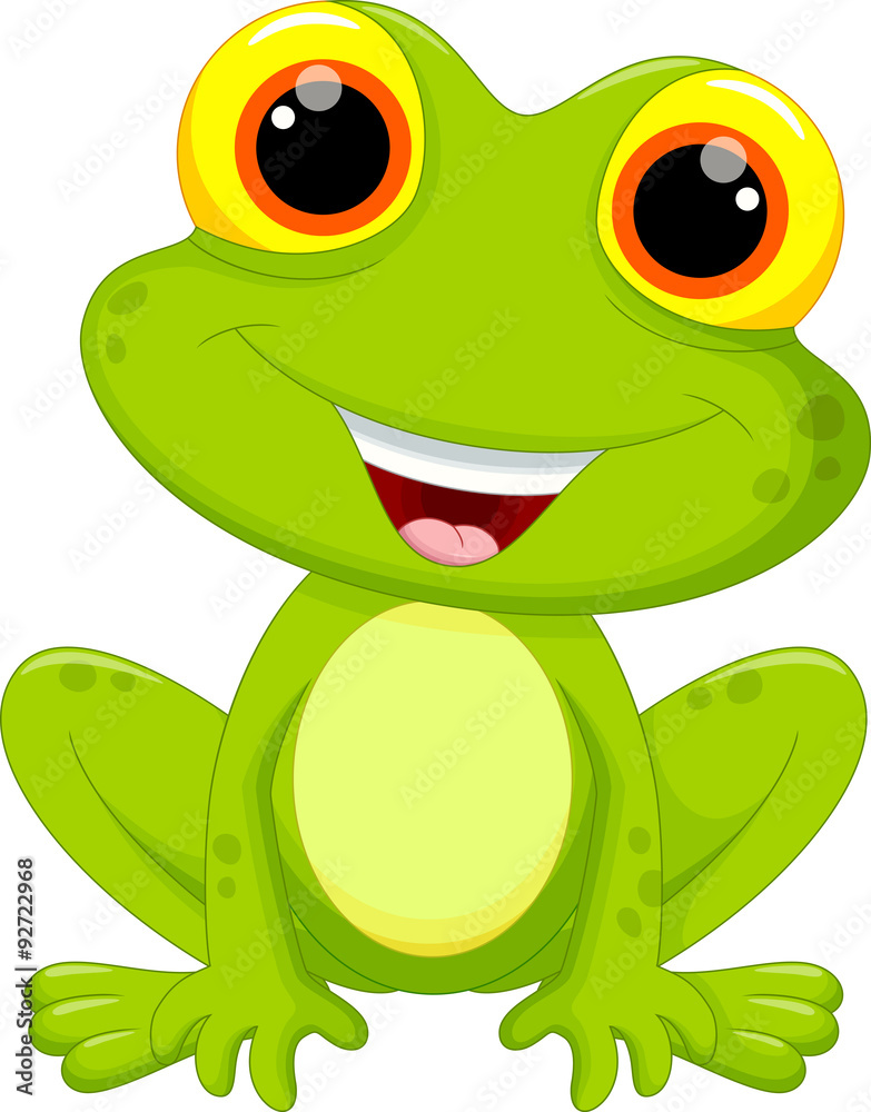 Cute frog cartoon Stock Vector | Adobe Stock