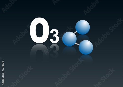 Molecular model  o3. ozone. 3d model. chemical
