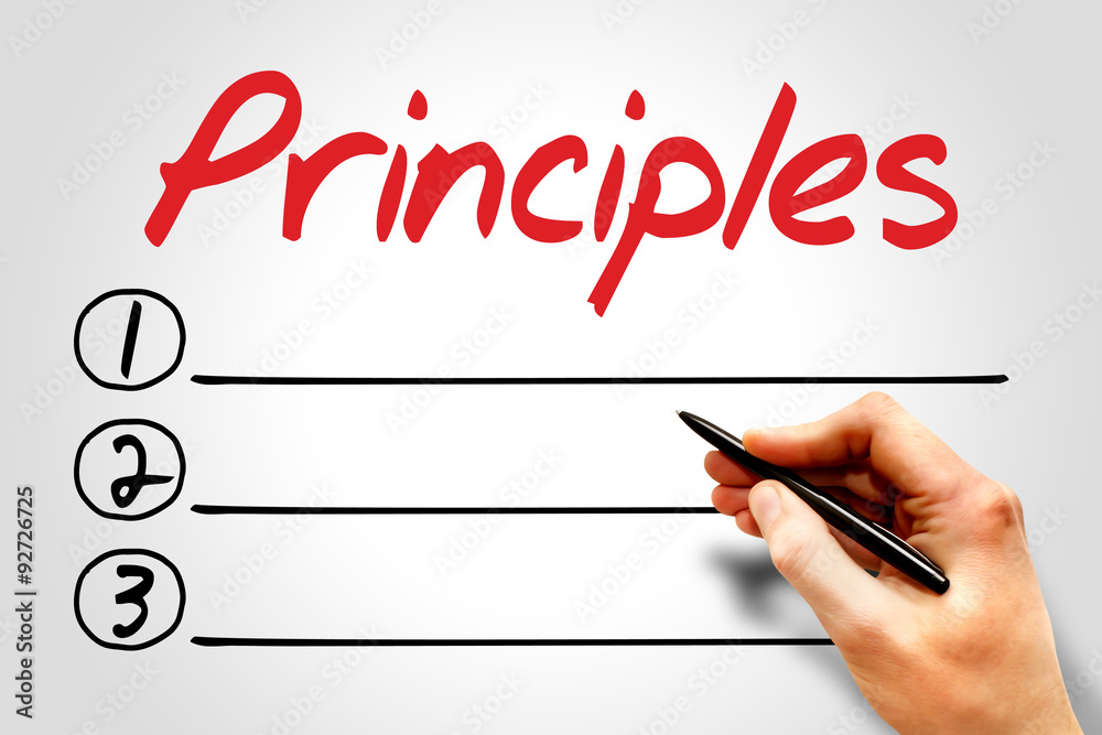 Principles blank list, business concept Principles blank list, business concept