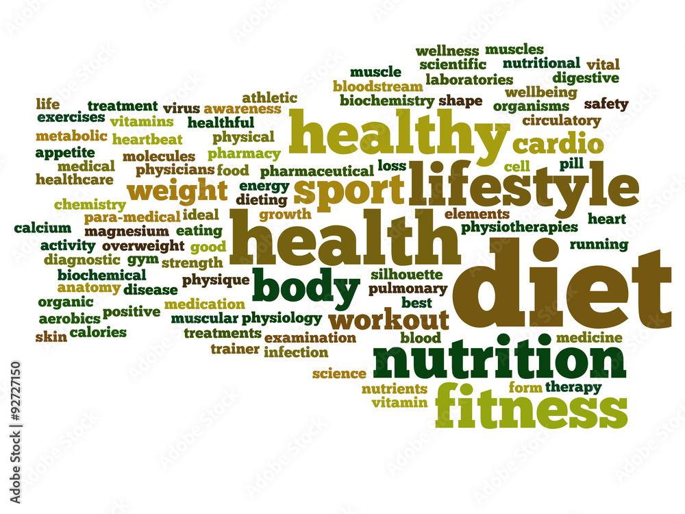 Fototapeta premium Conceptual health word cloud isolated