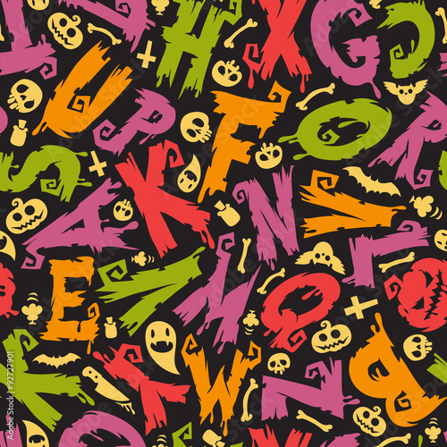 Halloween Background With Colorful Letters