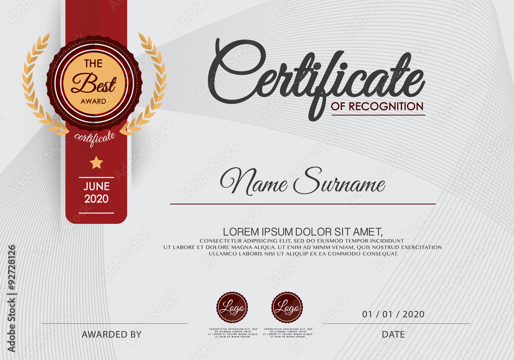 Certificate of achievement frame design template
 - obrazy, fototapety, plakaty 