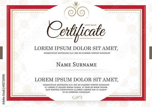 retro frame certificate template Vector