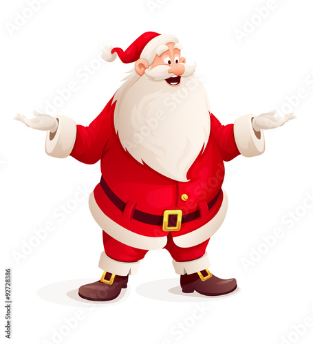 Santa claus throw up hands. Eps10 vector illustration.