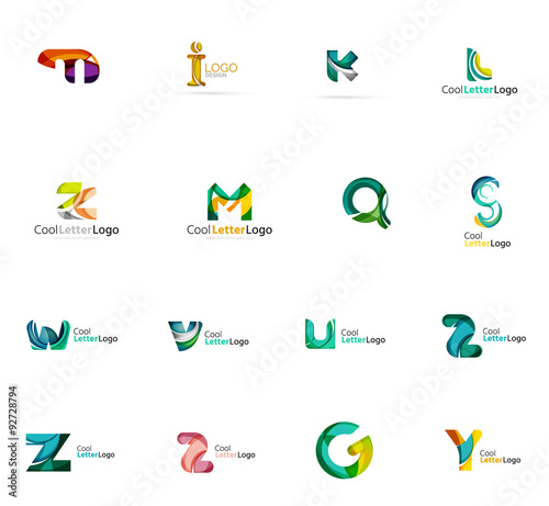 Set of colorful abstract letter corporate logos created with © antishock
