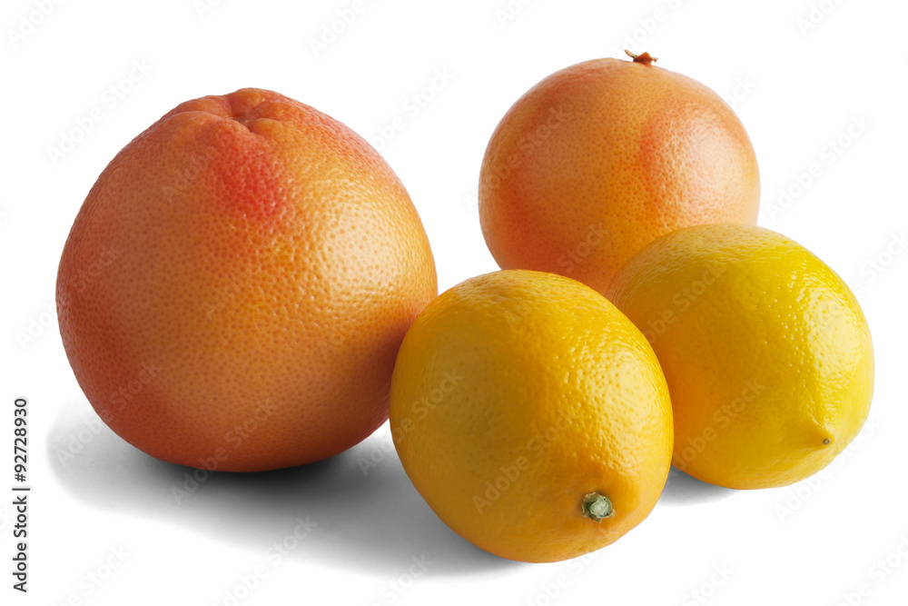 Lemons and oranges isolated on white. Lemons and oranges isolated on white.