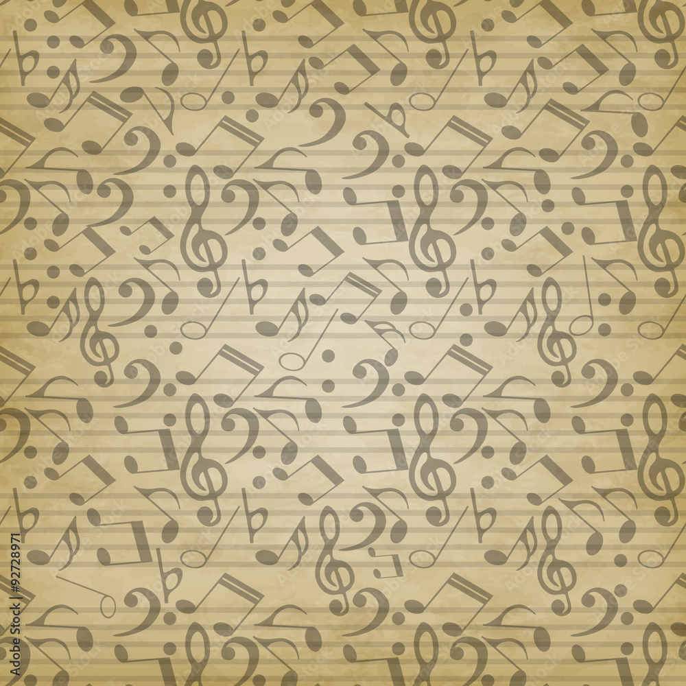 Obraz premium notes seamless pattern