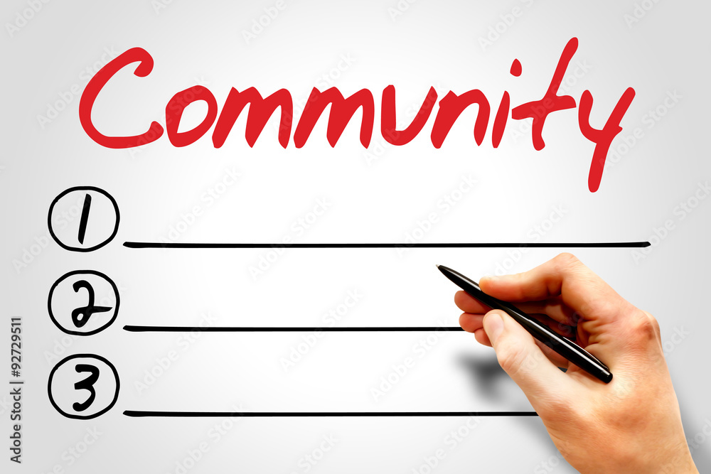 Community blank list, business concept Community blank list, business concept