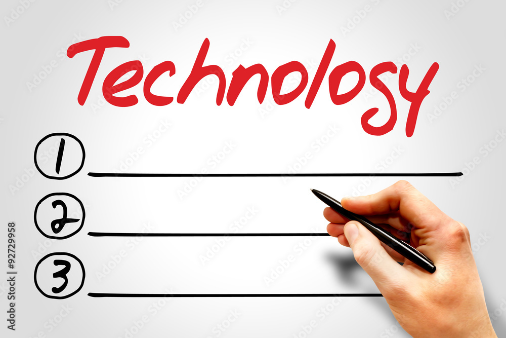 Technology blank list, business concept Technology blank list, business concept