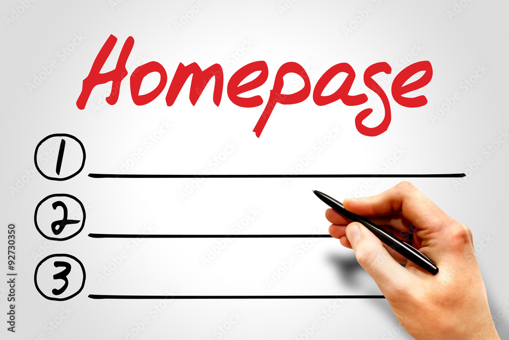 Homepage blank list, business concept Homepage blank list, business concept