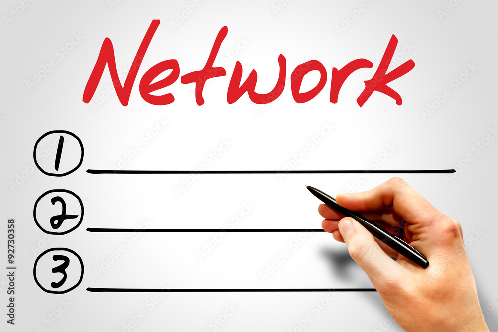 Network blank list, business concept Network blank list, business concept