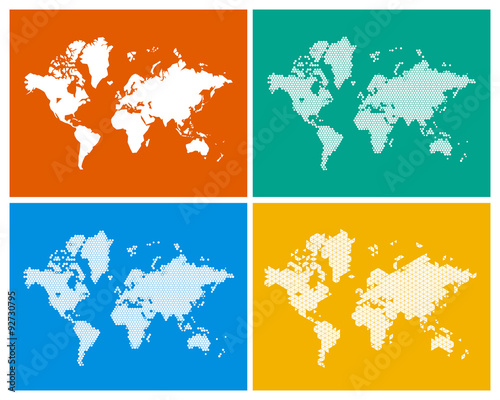 World Map in 4 Styles