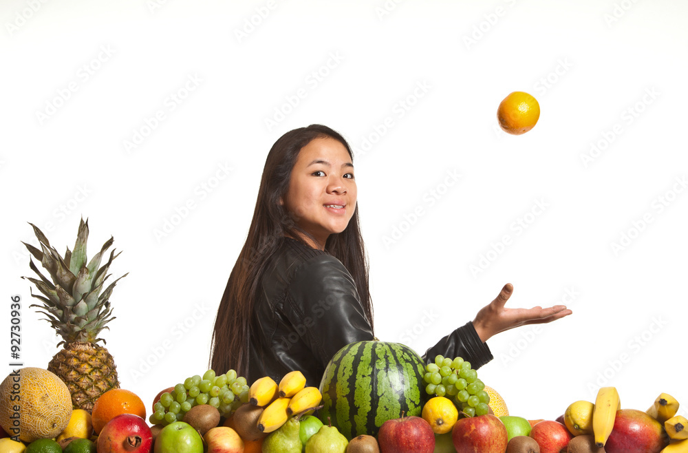 Fototapeta premium Fruits and girl
