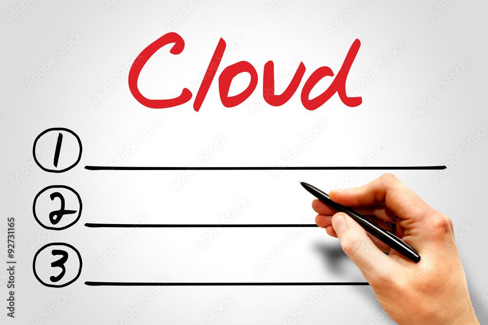Cloud blank list, business concept Cloud blank list, business concept