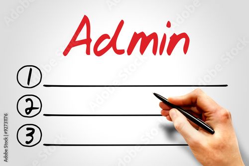 Admin blank list, business concept