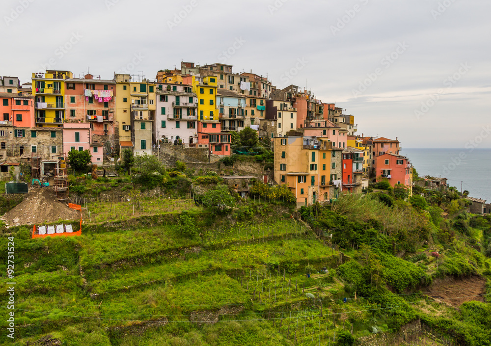 Beautiful landscape of Cinque Terre village, Corniglia, Italy.