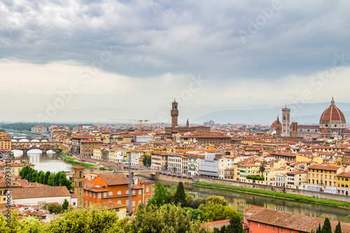 Panoramic view from Piazzale Michelangelo in Florence - Italy © daliu