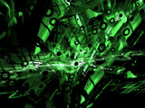 Abstract technology style digitally generated green background