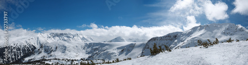 Panorama of winter mountains #92733797