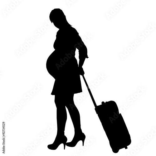 Vector silhouette of a pregnant woman.