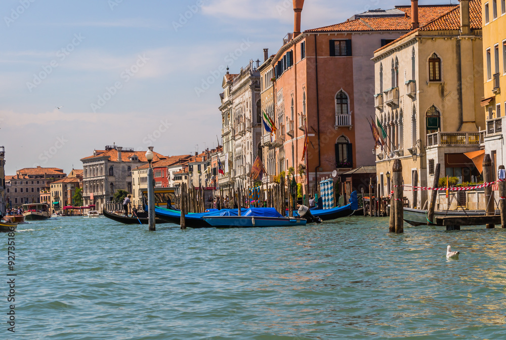 Fototapeta premium Venice cityscape, water canals and traditional buildings. Italy, Europe.