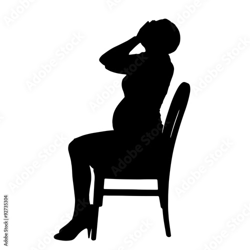 Vector silhouette of a pregnant woman.