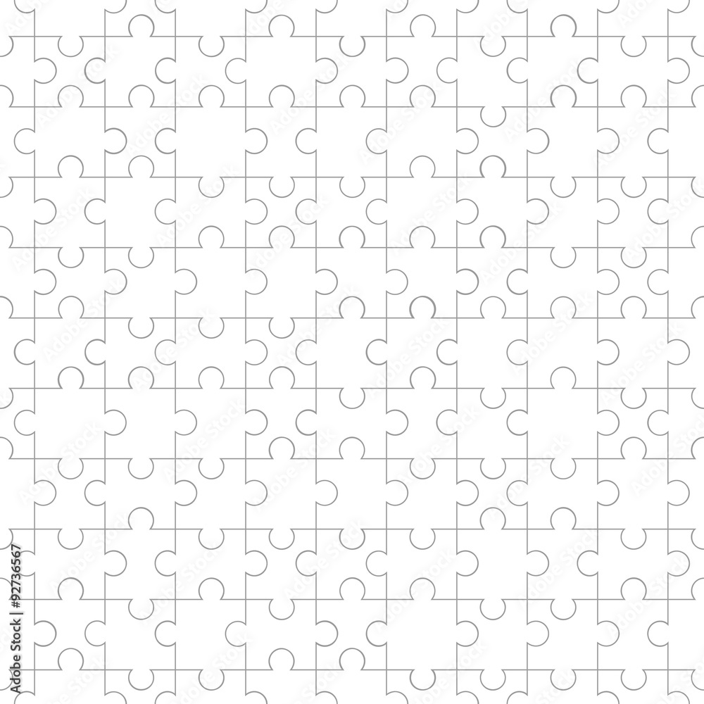 White jigsaw pieces seamless pattern