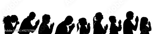 Vector silhouette profile of people.