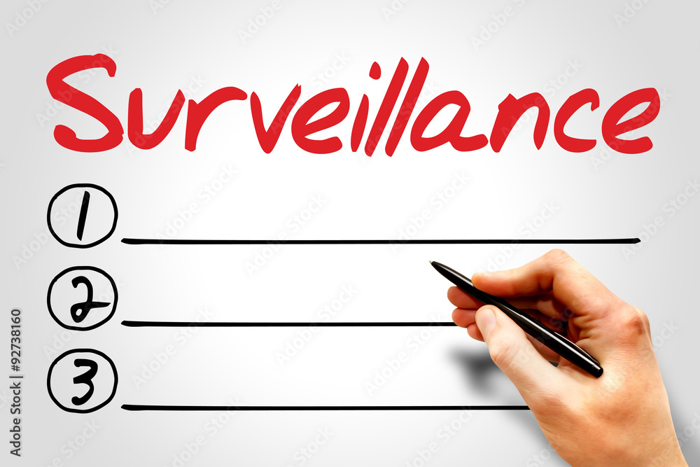 Surveillance blank list, security concept Surveillance blank list, security concept