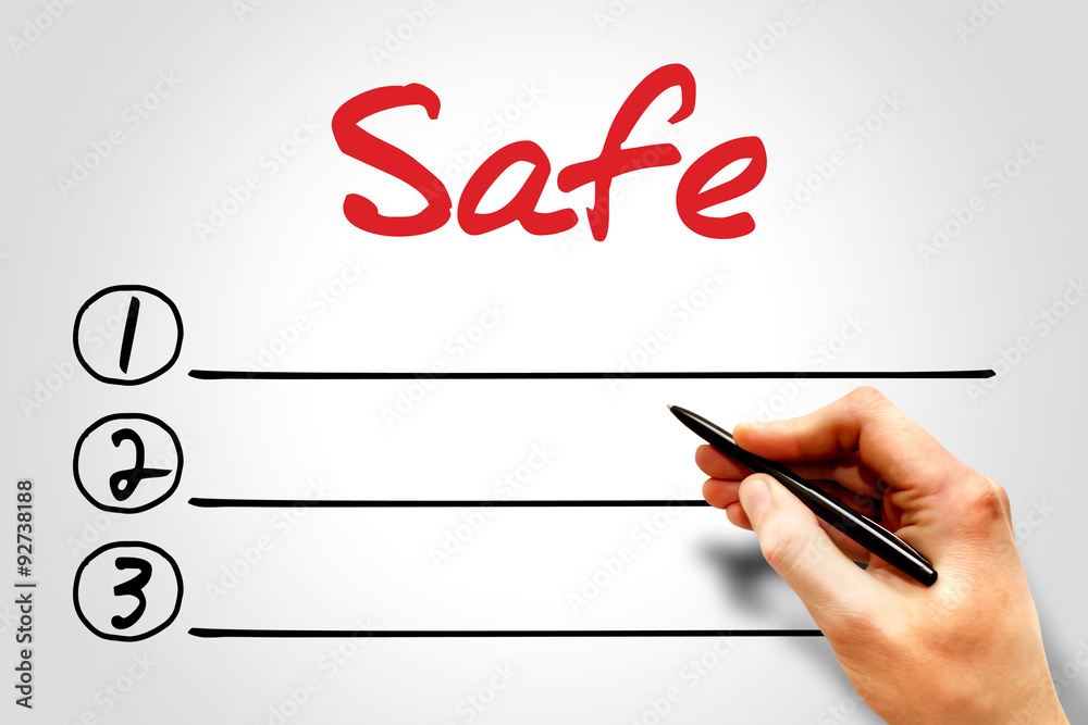 Safe blank list, business concept Safe blank list, business concept