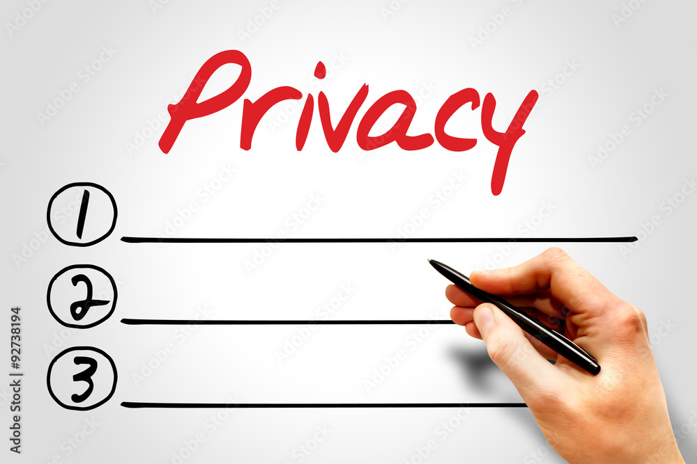 Privacy, blank list, business concept Privacy, blank list, business concept