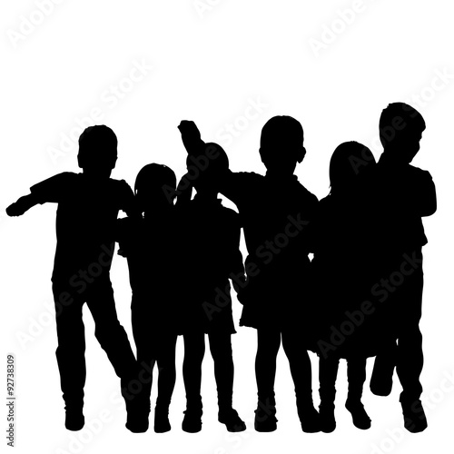 Vector silhouette of children.