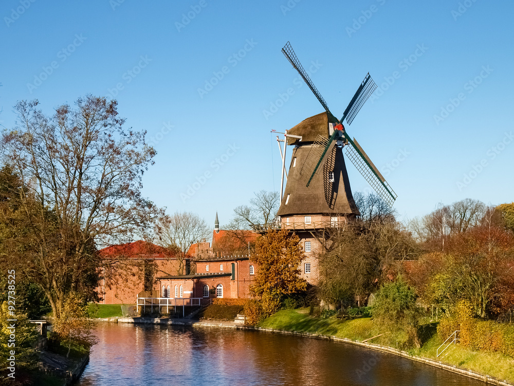 Fototapeta premium Hinte, traditional Dutch Windmill