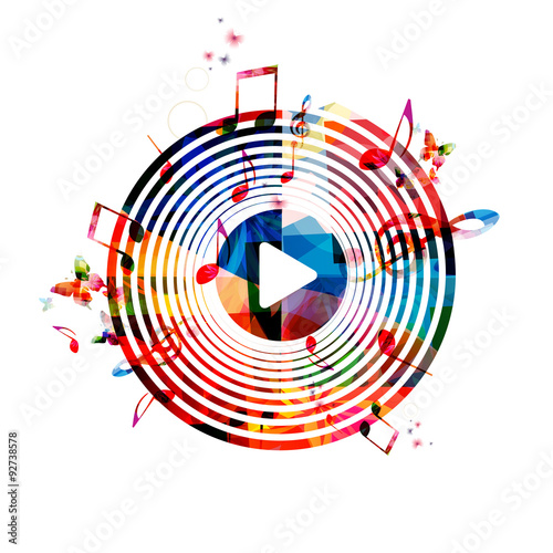 Colorful background with music notes
