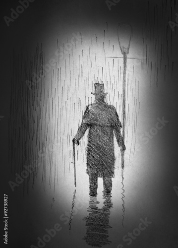 Foto lonely man in the cylinder