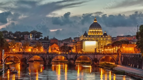Time lapse of blue hour on Vatican