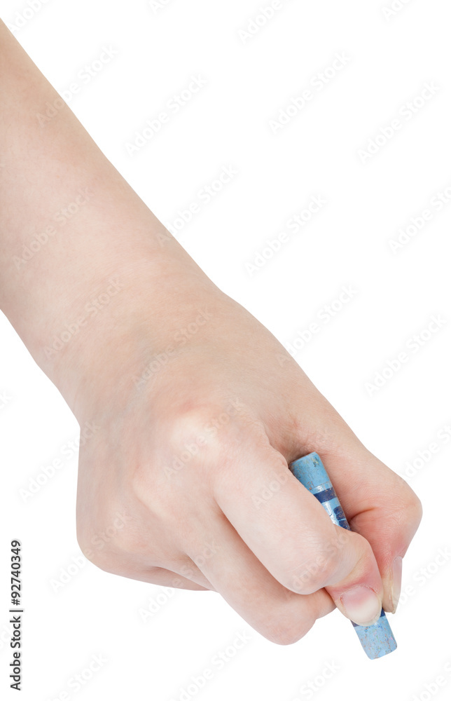 hand drafts by blue pastel isolated on white hand drafts by blue pastel isolated on white